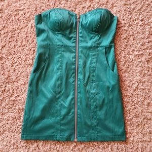 Totally 80's Strapless Zip Up Dress